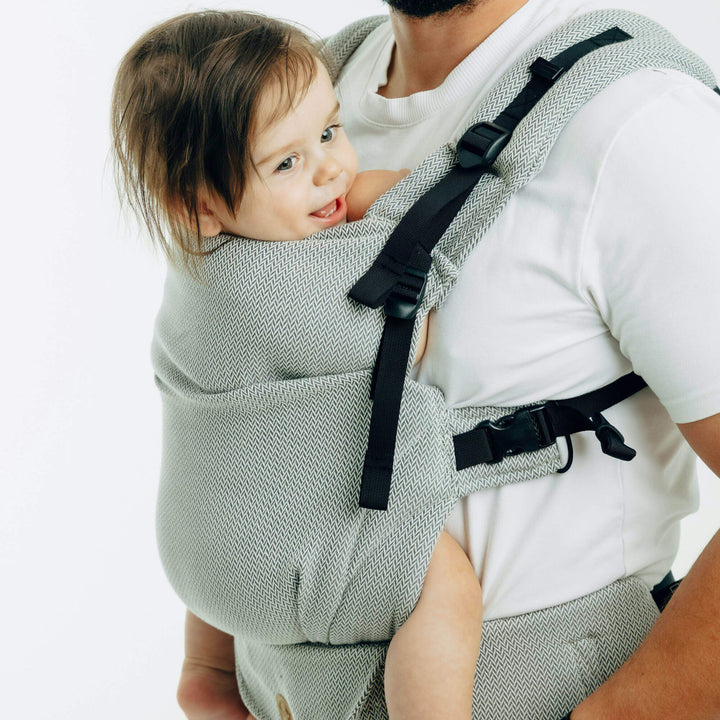 LennyLamb - LennyUpGrade PRO Baby Carrier - Little Herringbone Grey - Cloth and Carry