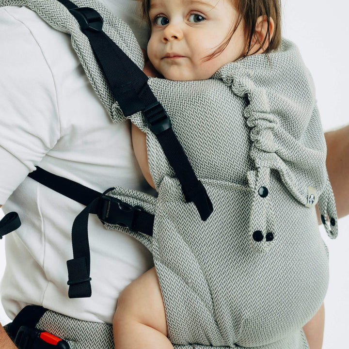 LennyLamb - LennyUpGrade PRO Baby Carrier - Little Herringbone Grey - Cloth and Carry