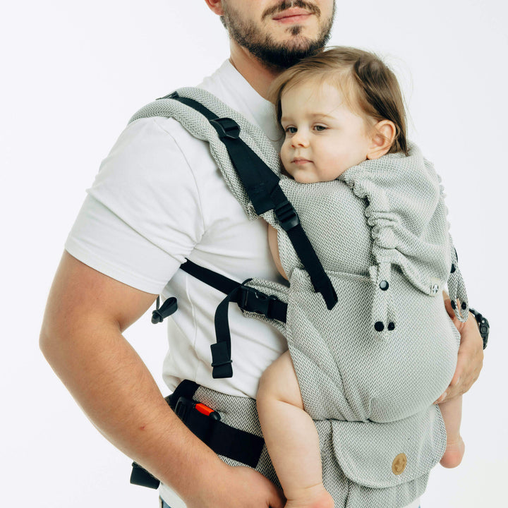 LennyLamb - LennyUpGrade PRO Baby Carrier - Little Herringbone Grey - Cloth and Carry