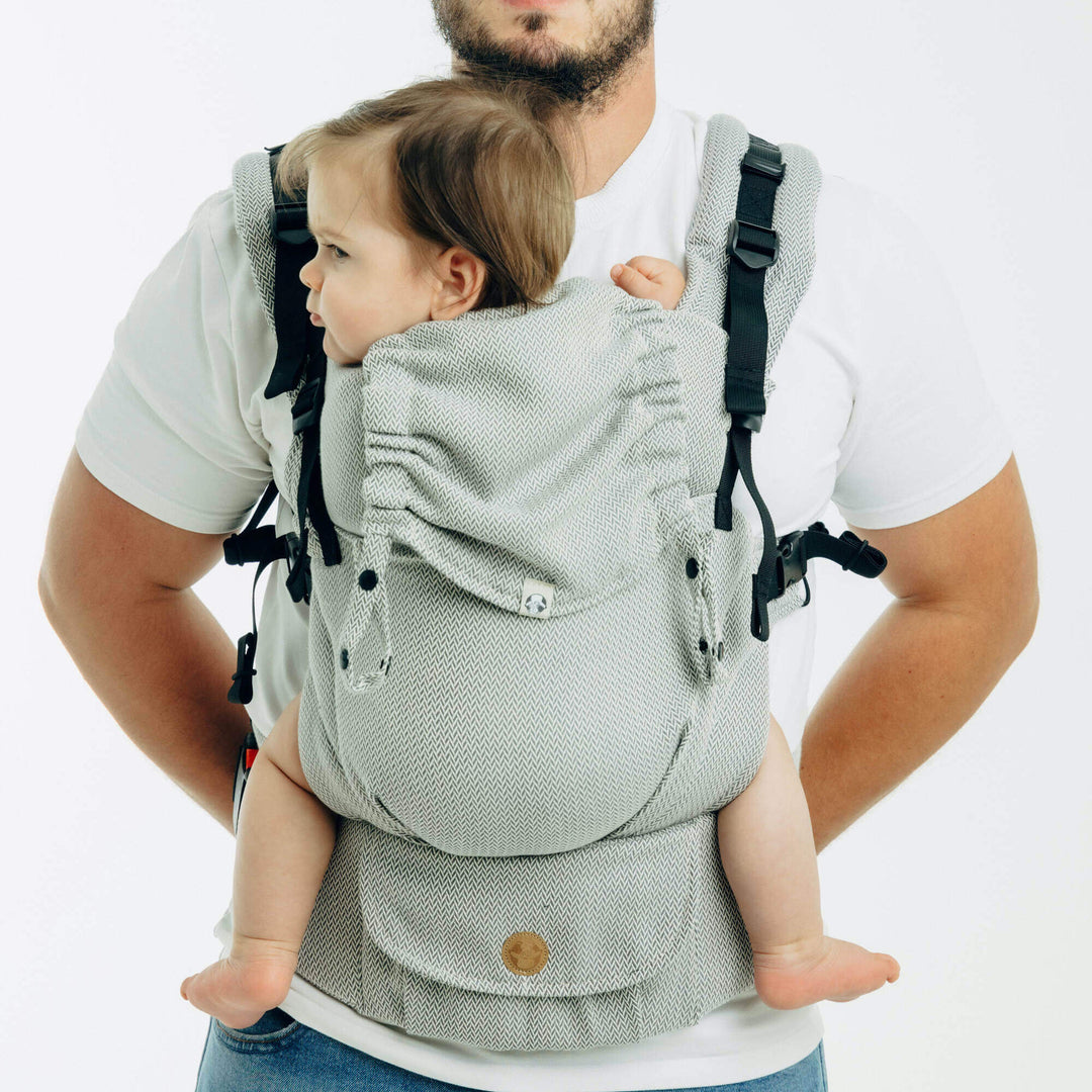 LennyLamb - LennyUpGrade PRO Baby Carrier - Little Herringbone Grey - Cloth and Carry