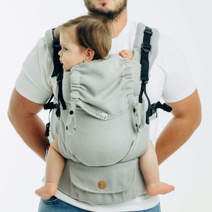 LennyLamb - LennyUpGrade PRO Baby Carrier - Little Herringbone Grey - Cloth and Carry