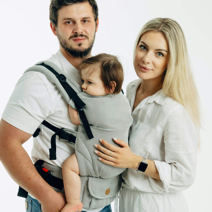 LennyLamb - LennyUpGrade PRO Baby Carrier - Little Herringbone Grey - Cloth and Carry