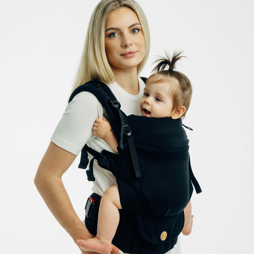 LennyLamb - LennyUpGrade PRO Baby Carrier - Little Herringbone Ebony Black - Cloth and Carry