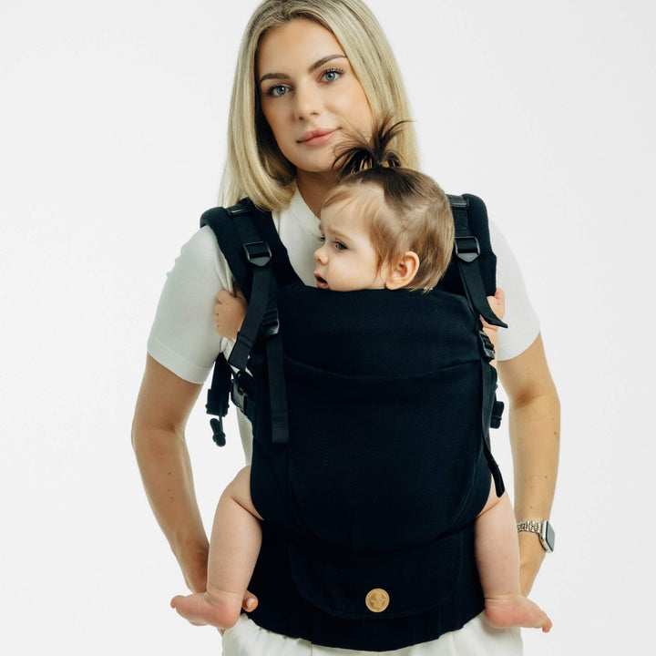 LennyLamb - LennyUpGrade PRO Baby Carrier - Little Herringbone Ebony Black - Cloth and Carry
