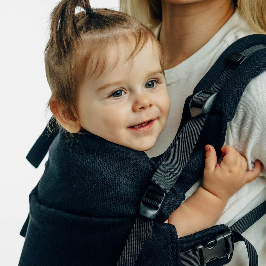 LennyLamb - LennyUpGrade PRO Baby Carrier - Little Herringbone Ebony Black - Cloth and Carry