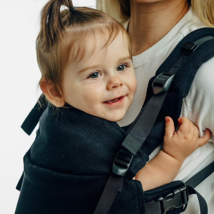 LennyLamb - LennyUpGrade PRO Baby Carrier - Little Herringbone Ebony Black - Cloth and Carry