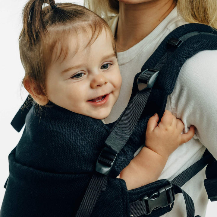 LennyLamb - LennyUpGrade PRO Baby Carrier - Little Herringbone Ebony Black - Cloth and Carry
