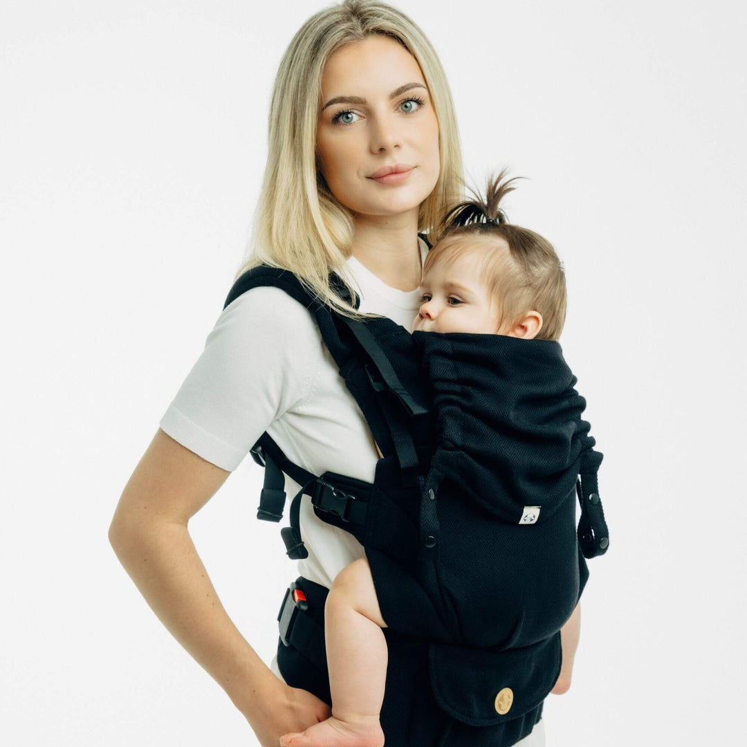 LennyLamb - LennyUpGrade PRO Baby Carrier - Little Herringbone Ebony Black - Cloth and Carry