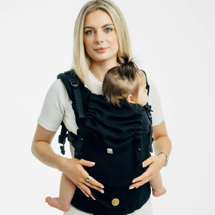 LennyLamb - LennyUpGrade PRO Baby Carrier - Little Herringbone Ebony Black - Cloth and Carry