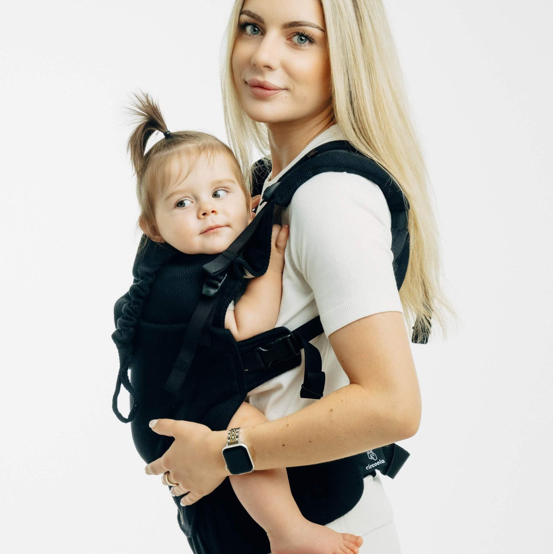 LennyLamb - LennyUpGrade PRO Baby Carrier - Little Herringbone Ebony Black - Cloth and Carry