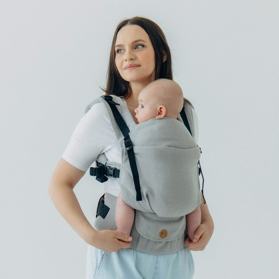 LennyLamb-LennyUpGrade PRO Baby Carrier - Little Herringbone Grey - Cloth and Carry