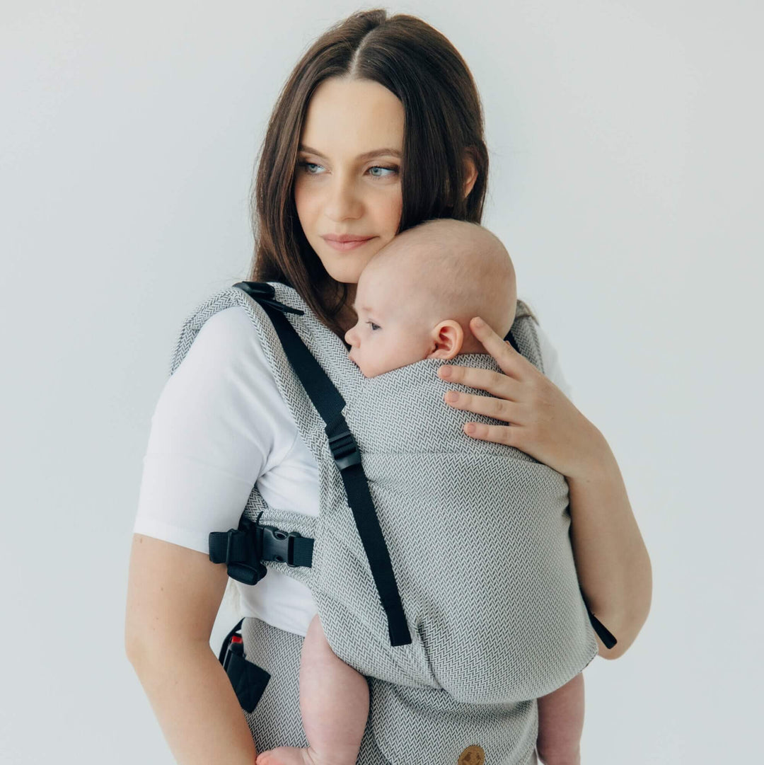 LennyLamb-LennyUpGrade PRO Baby Carrier - Little Herringbone Grey - Cloth and Carry