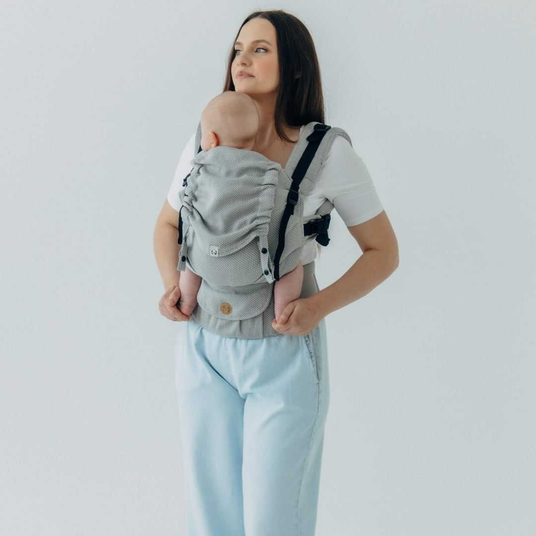 LennyLamb-LennyUpGrade PRO Baby Carrier - Little Herringbone Grey - Cloth and Carry