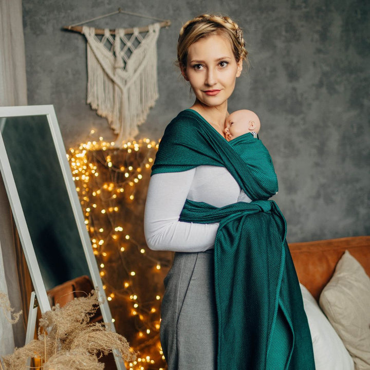LennyLamb - LennyLamb Newborn and Preemie Woven Baby Wrap - Emerald (100% Cotton) - Cloth and Carry