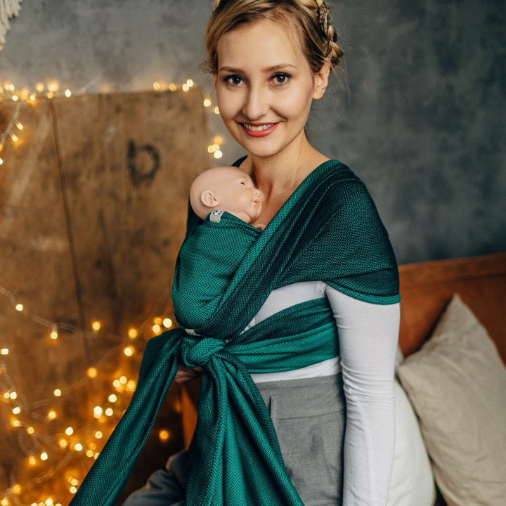 LennyLamb - LennyLamb Newborn and Preemie Woven Baby Wrap - Emerald (100% Cotton) - Cloth and Carry