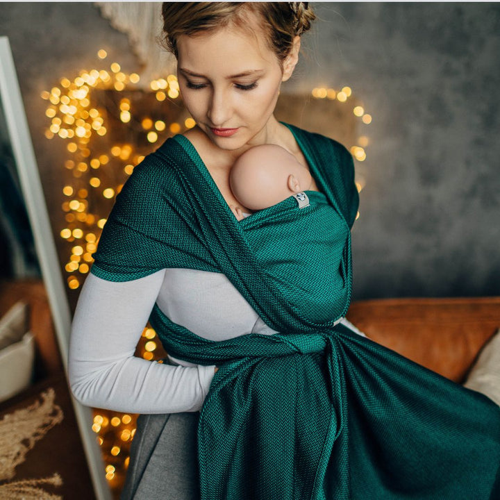 LennyLamb - LennyLamb Newborn and Preemie Woven Baby Wrap - Emerald (100% Cotton) - Cloth and Carry