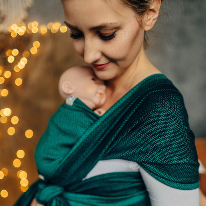 LennyLamb - LennyLamb Newborn and Preemie Woven Baby Wrap - Emerald (100% Cotton) - Cloth and Carry