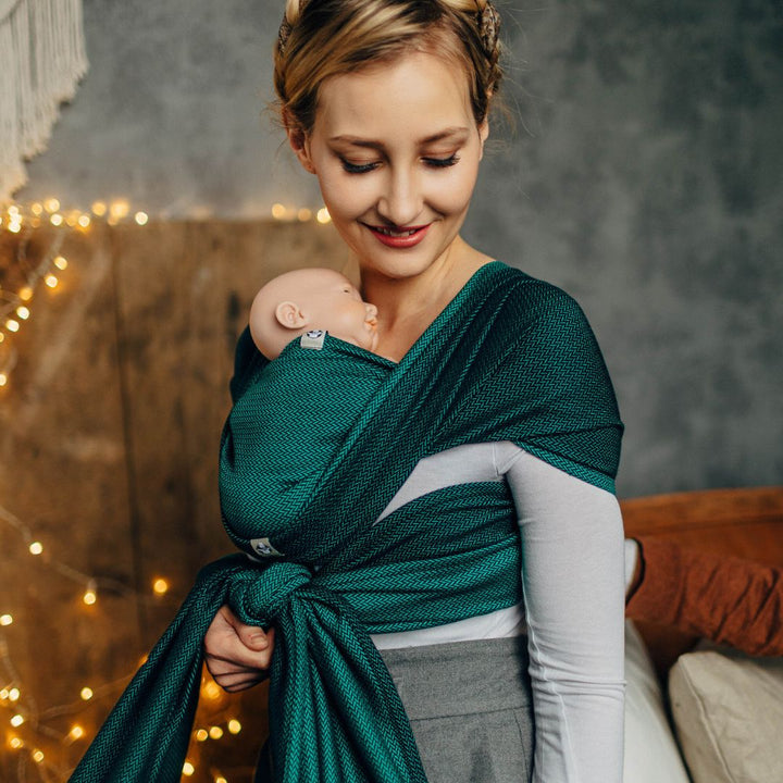 LennyLamb - LennyLamb Newborn and Preemie Woven Baby Wrap - Emerald (100% Cotton) - Cloth and Carry