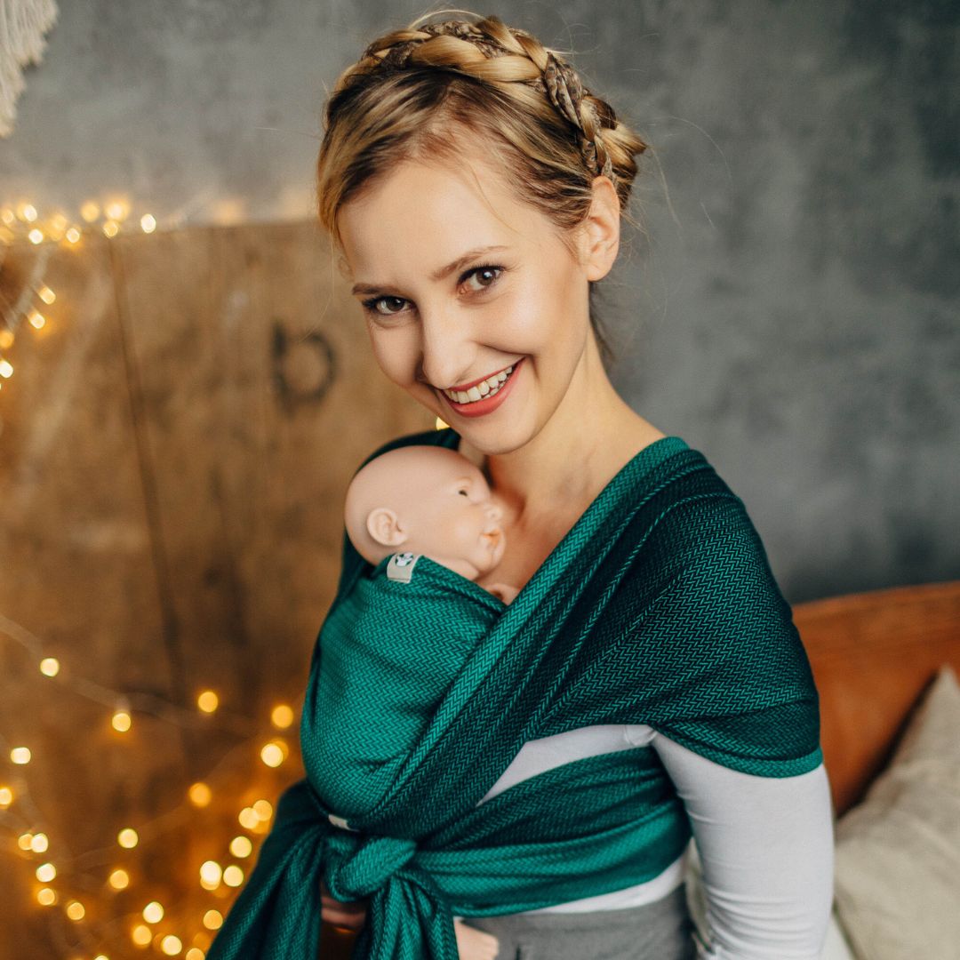 LennyLamb - LennyLamb Newborn and Preemie Woven Baby Wrap - Emerald (100% Cotton) - Cloth and Carry