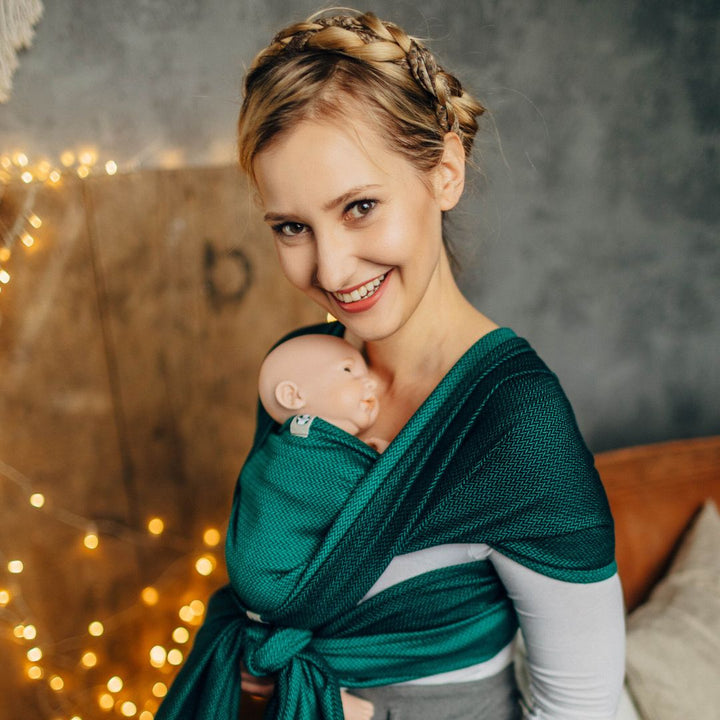 LennyLamb - LennyLamb Newborn and Preemie Woven Baby Wrap - Emerald (100% Cotton) - Cloth and Carry