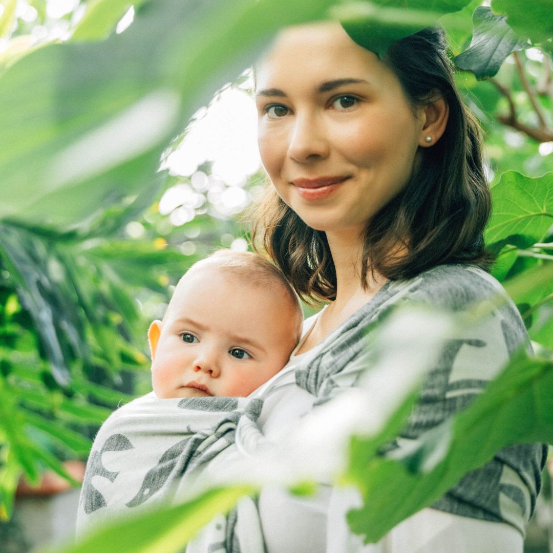 LennyLamb - LennyLamb Ring Sling - Birdy - White Noise (Cotton/Linen/Modal) - Cloth and Carry