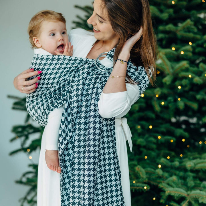 LennyLamb - LennyLamb Ring Sling - Pata de Gallo - Pixels (Cotton/Silk/Bamboo) - Cloth and Carry