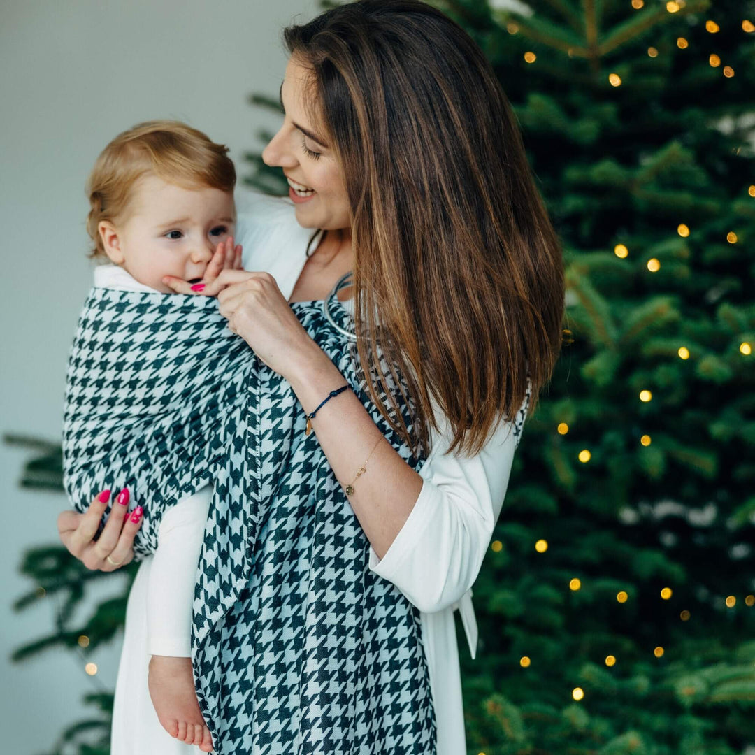 LennyLamb - LennyLamb Ring Sling - Pata de Gallo - Pixels (Cotton/Silk/Bamboo) - Cloth and Carry