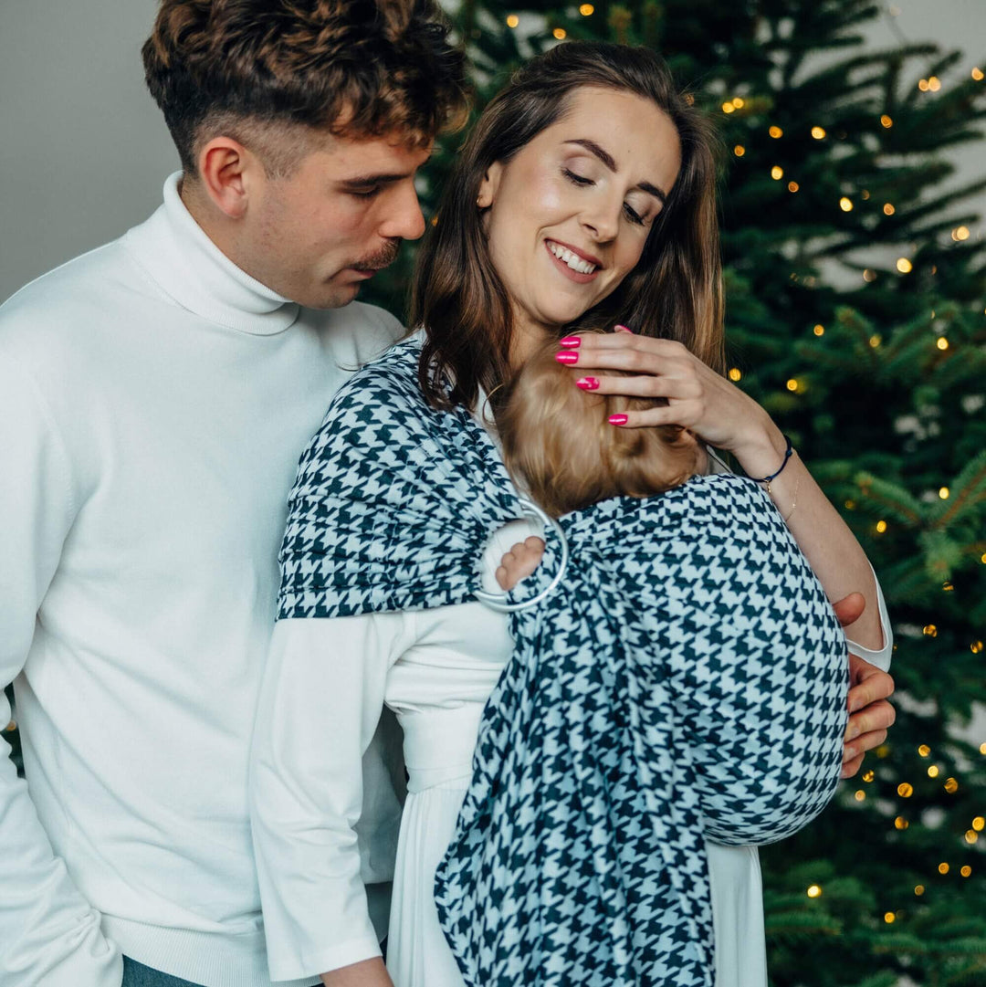 LennyLamb - LennyLamb Ring Sling - Pata de Gallo - Pixels (Cotton/Silk/Bamboo) - Cloth and Carry