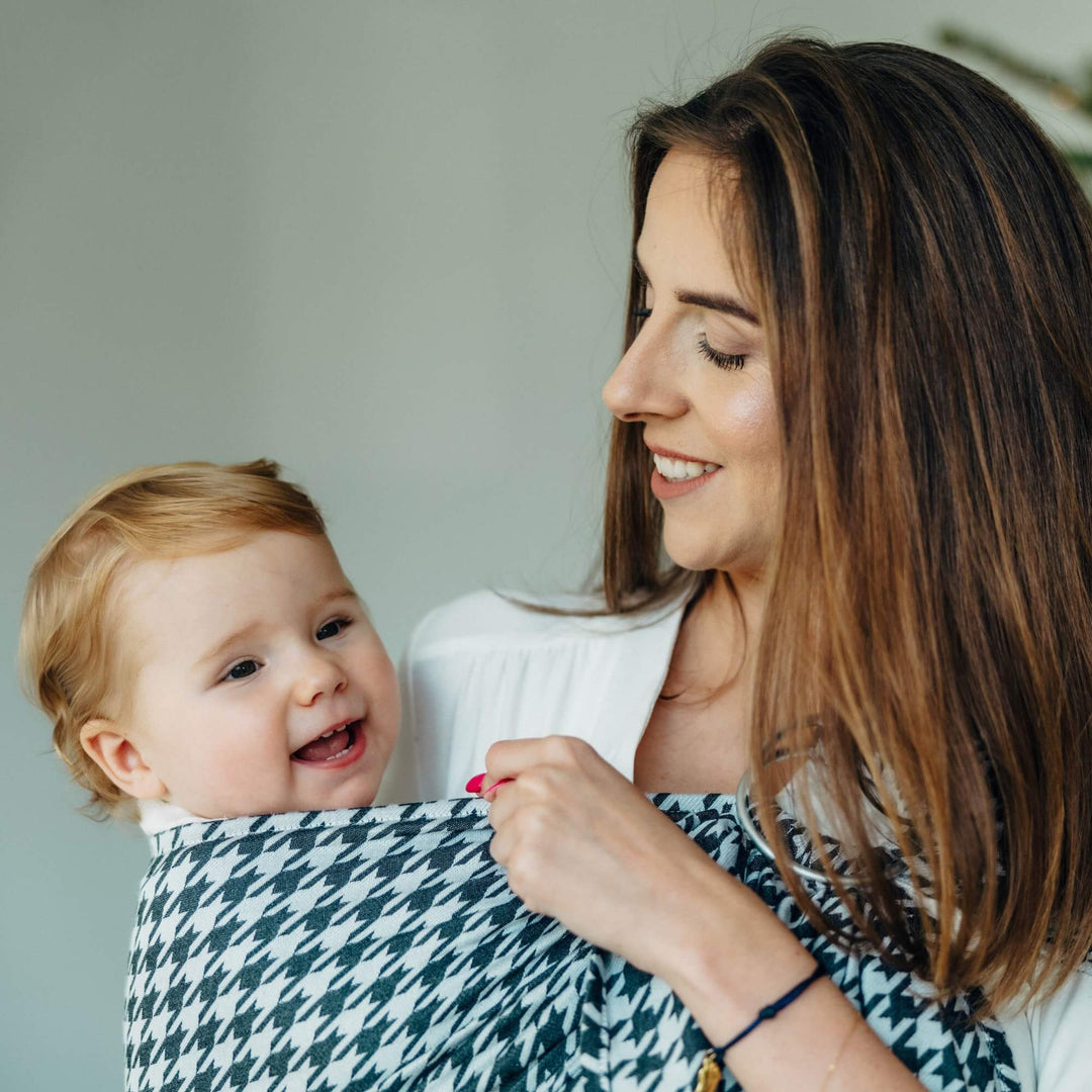 LennyLamb - LennyLamb Ring Sling - Pata de Gallo - Pixels (Cotton/Silk/Bamboo) - Cloth and Carry