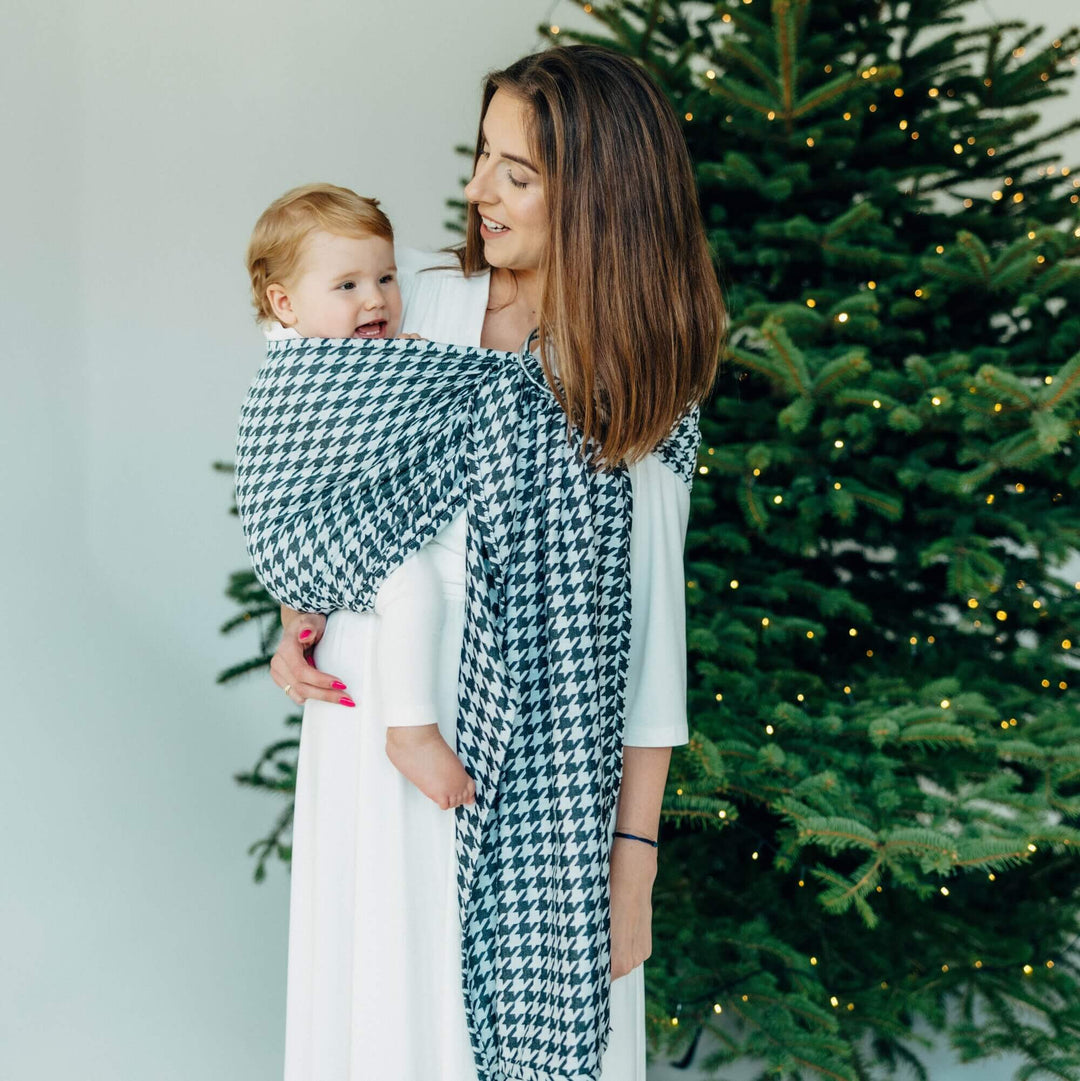 LennyLamb - LennyLamb Ring Sling - Pata de Gallo - Pixels (Cotton/Silk/Bamboo) - Cloth and Carry