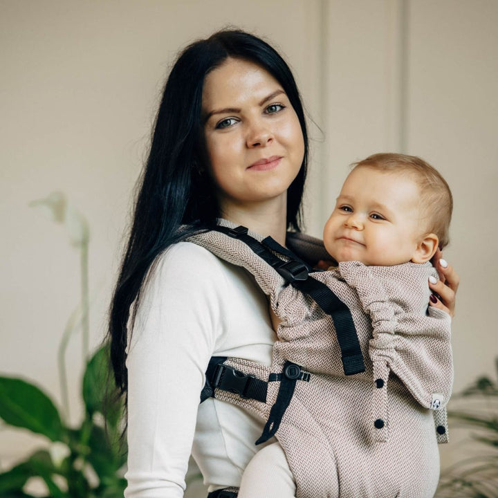 LennyLamb-LennyUpgrade "My First" Baby Carrier - Little Herringbone Almond - Cloth and Carry