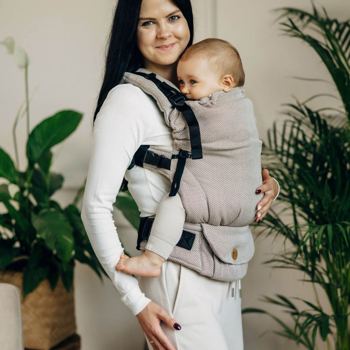 LennyLamb-LennyUpgrade "My First" Baby Carrier - Little Herringbone Almond - Cloth and Carry