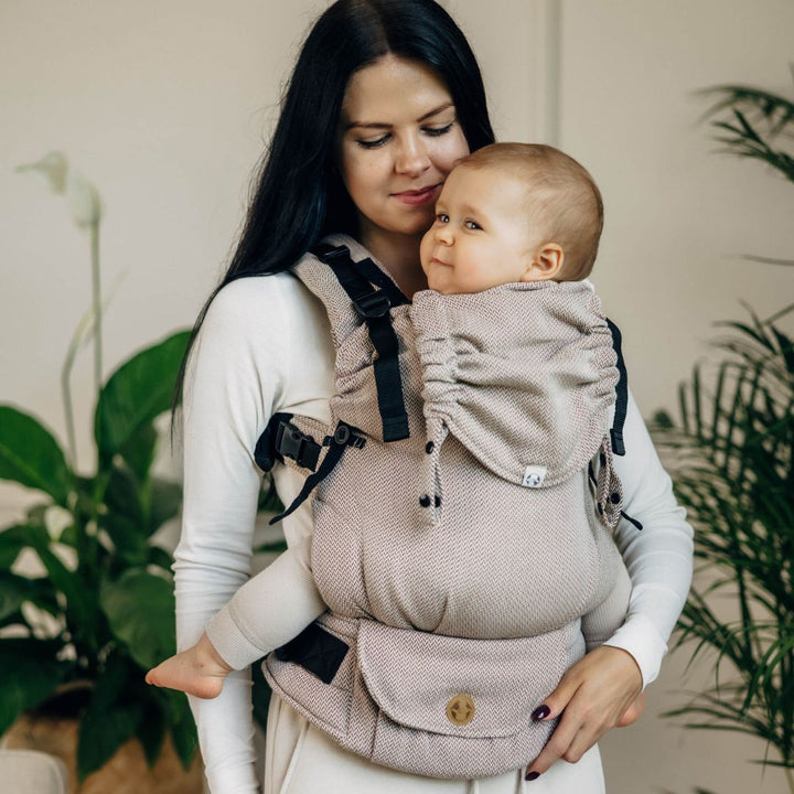 LennyLamb-LennyUpgrade "My First" Baby Carrier - Little Herringbone Almond - Cloth and Carry