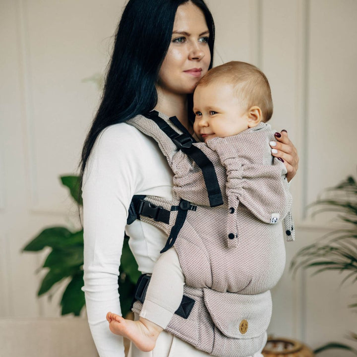 LennyLamb-LennyUpgrade "My First" Baby Carrier - Little Herringbone Almond - Cloth and Carry