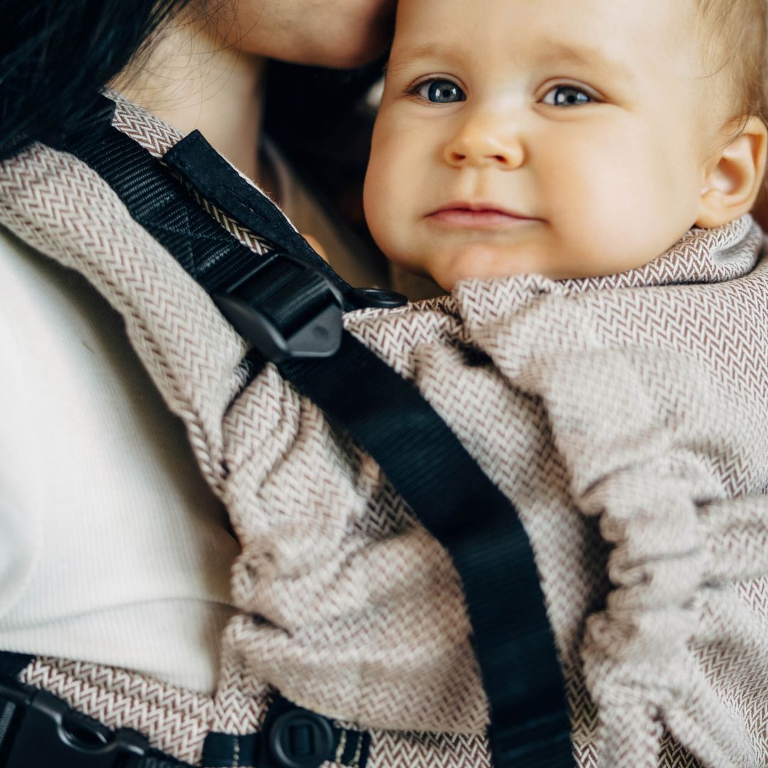 LennyLamb-LennyUpgrade "My First" Baby Carrier - Little Herringbone Almond - Cloth and Carry