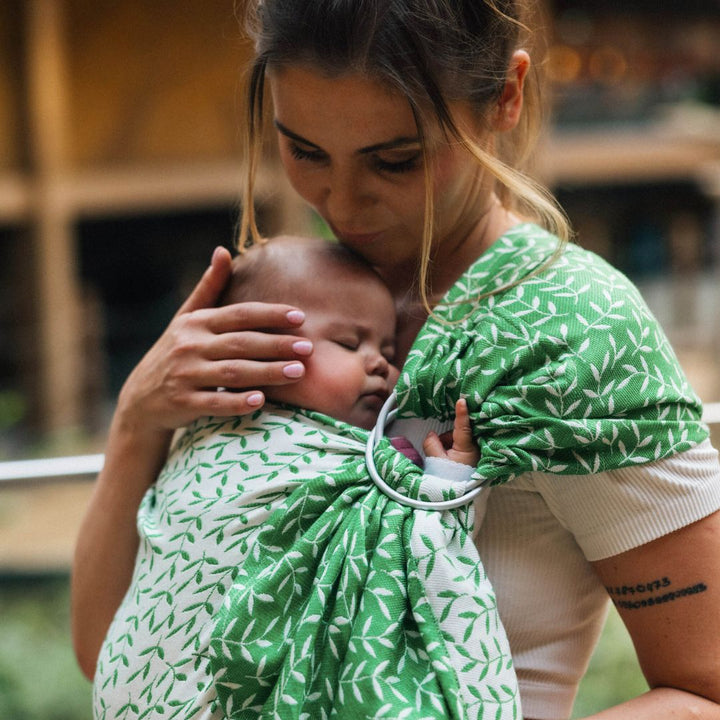LennyLamb - LennyLamb Ring Sling - Enchanted Nook Evergreen (Cotton/TENCEL Blend) - Cloth and Carry