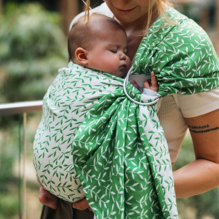 LennyLamb - LennyLamb Ring Sling - Enchanted Nook Evergreen (Cotton/TENCEL Blend) - Cloth and Carry