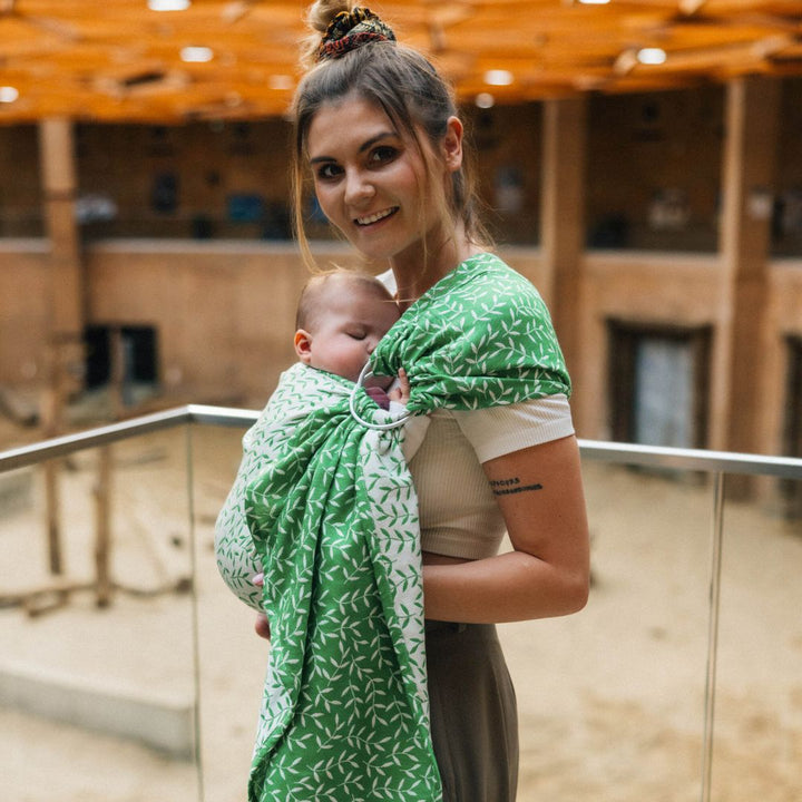 LennyLamb - LennyLamb Ring Sling - Enchanted Nook Evergreen (Cotton/TENCEL Blend) - Cloth and Carry