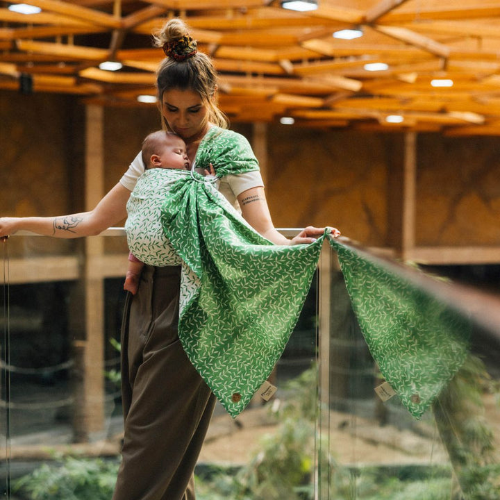LennyLamb - LennyLamb Ring Sling - Enchanted Nook Evergreen (Cotton/TENCEL Blend) - Cloth and Carry