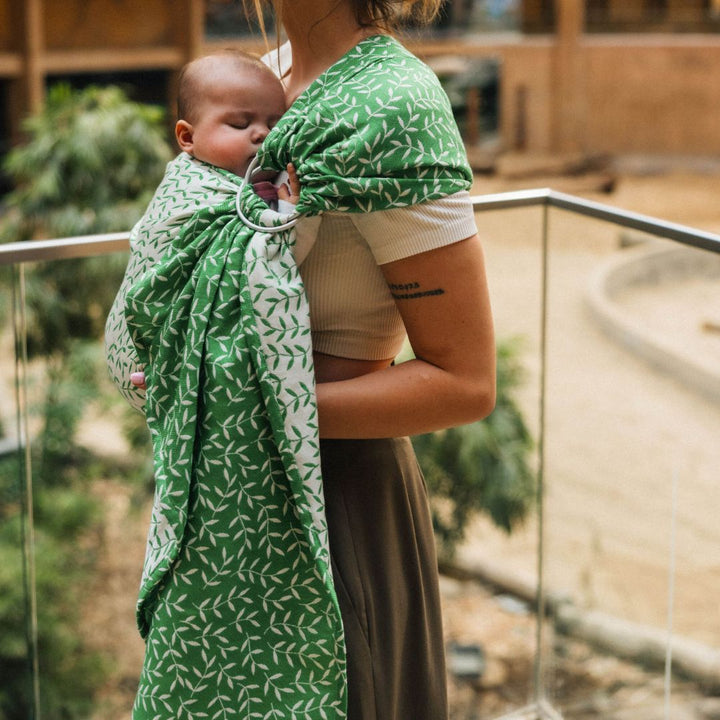 LennyLamb - LennyLamb Ring Sling - Enchanted Nook Evergreen (Cotton/TENCEL Blend) - Cloth and Carry