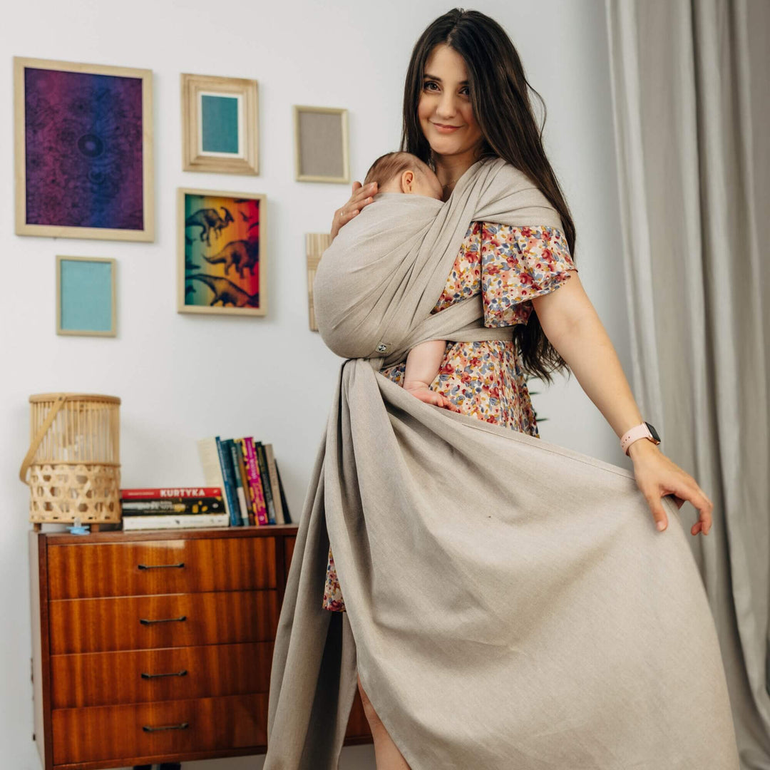 LennyLamb - LennyLamb Baby Sling Woven Wrap - Peanut Butter (100% Cotton) - Cloth and Carry