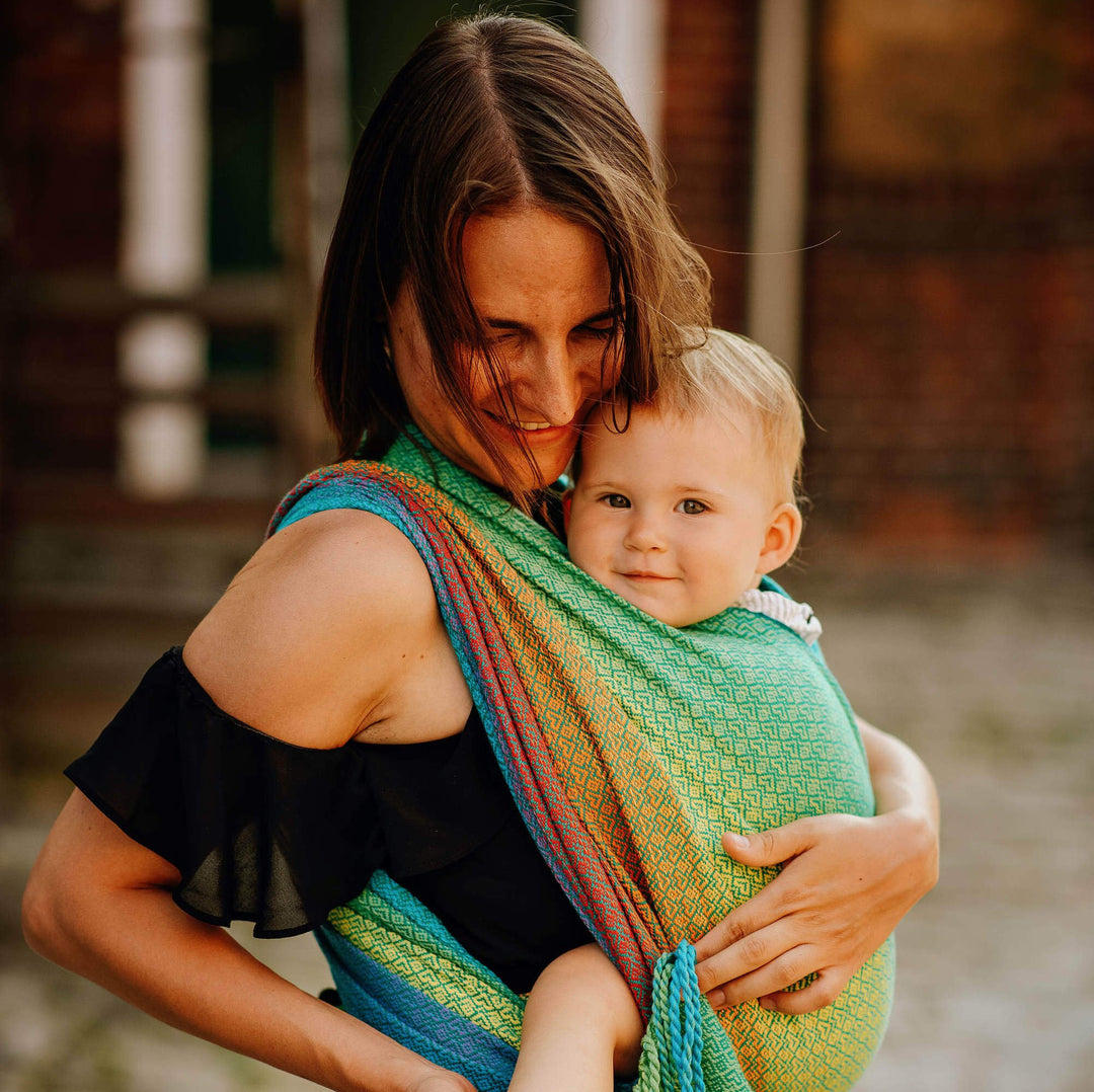 LennyLamb - LennyLamb Baby Sling Woven Wrap - Little Love Jungle with Fringe (100% Cotton) - Cloth and Carry