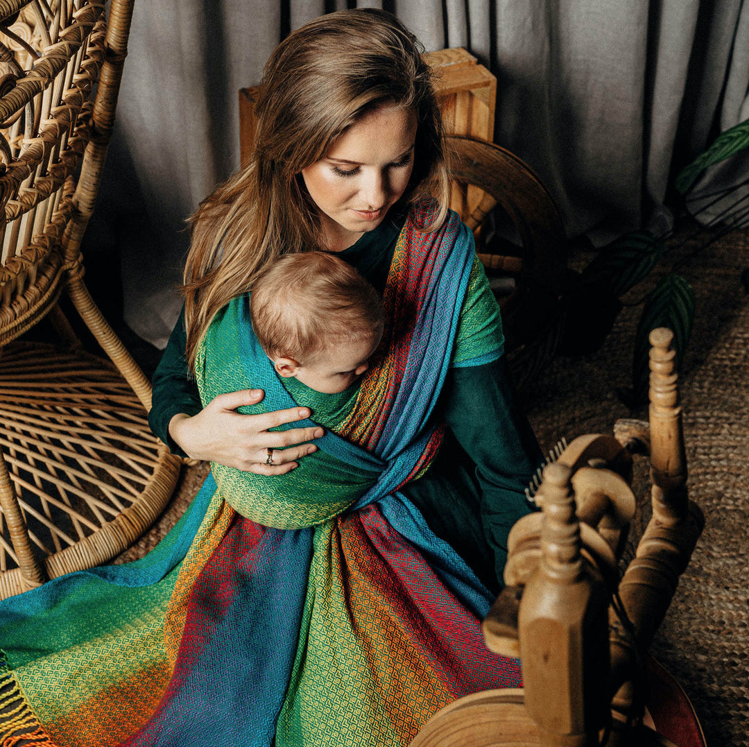 LennyLamb - LennyLamb Baby Sling Woven Wrap - Little Love Jungle with Fringe (100% Cotton) - Cloth and Carry