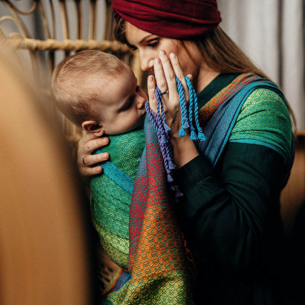 LennyLamb - LennyLamb Baby Sling Woven Wrap - Little Love Jungle with Fringe (100% Cotton) - Cloth and Carry