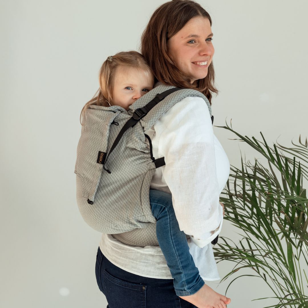 Neko Slings-Neko Slings - Switch Toddler Carrier - Grey Diamond - Cloth and Carry