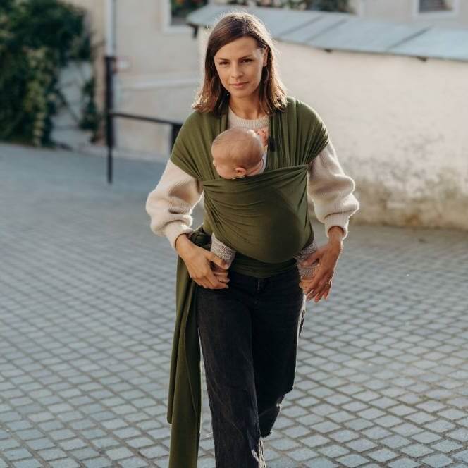 Boba-Boba Serenity Stretchy Wrap - Pesto - Cloth and Carry
