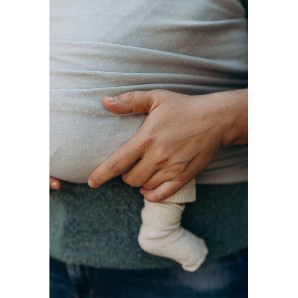 Boba-Boba Stretchy Wrap - Pearl Blue Dot - Cloth & Carry