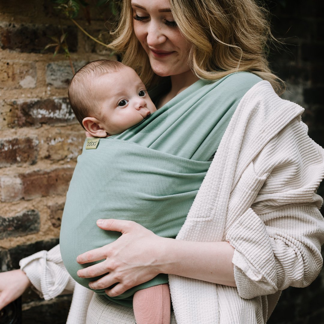 Boba-Boba Newborn Stretchy Wrap - Sage Green - Cloth and Carry