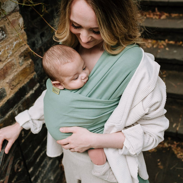 Boba-Boba Newborn Stretchy Wrap - Sage Green - Cloth and Carry