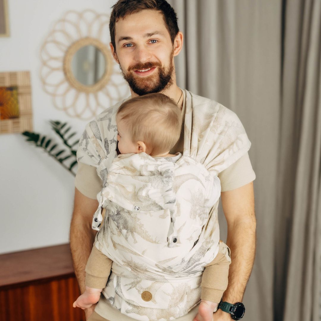 LennyLamb-LennyHybrid Half Buckle Baby Carrier - Jurassic Park - Ice Desert (100% Cotton) - Cloth and Carry